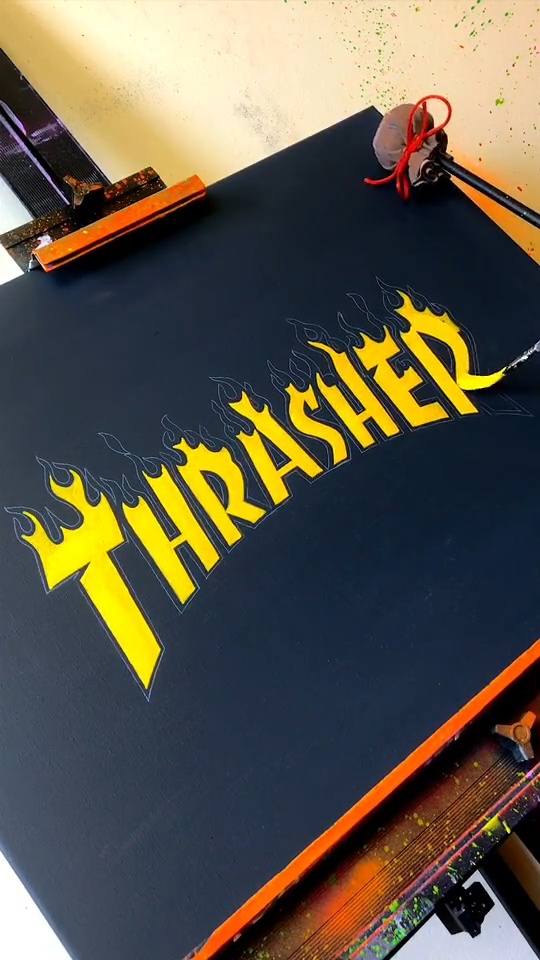 Mastering the Art of Flame Lettering How I Painted the Thrasher Logo ...